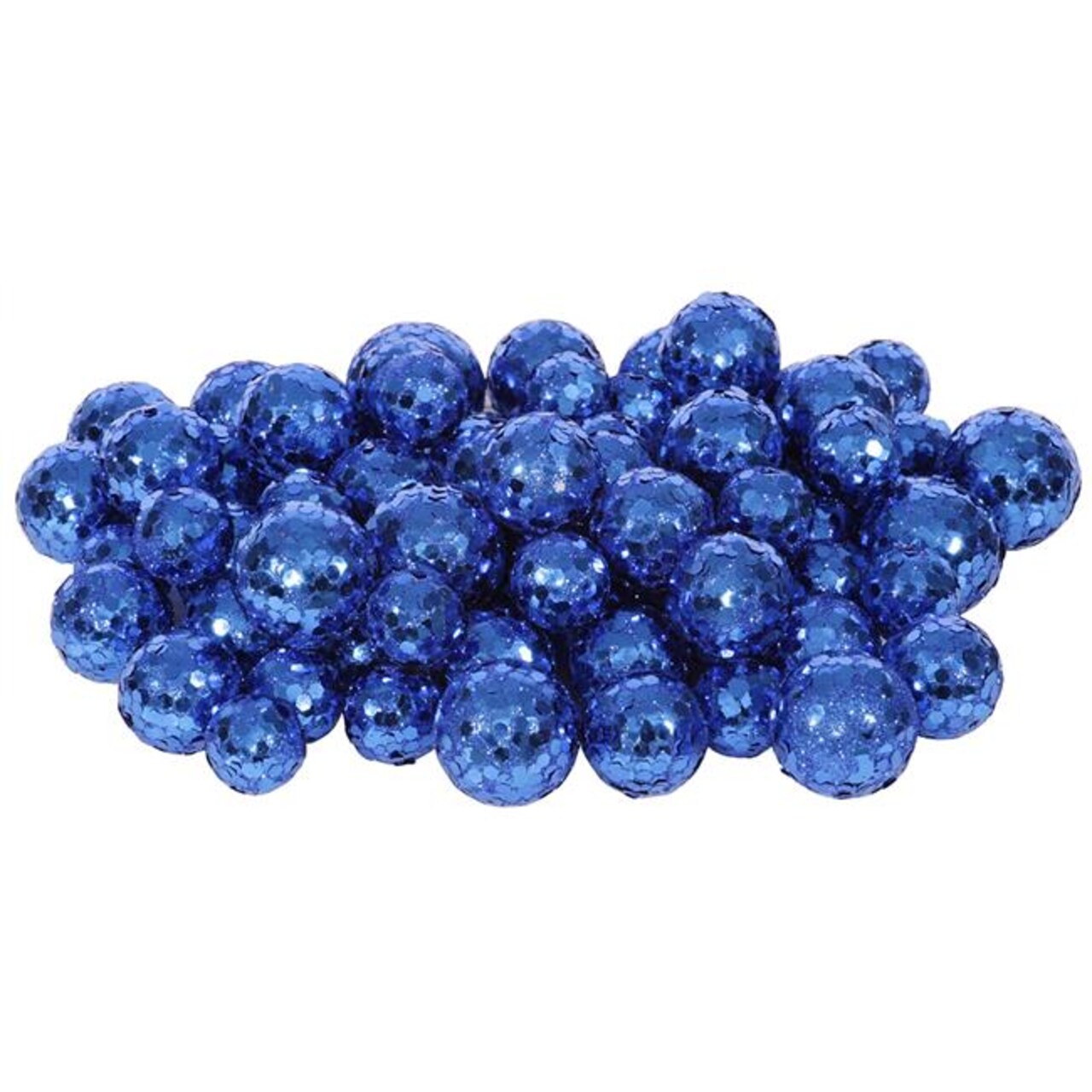 Blue Glitter Ball Ornament - 20-25-30 mm - 72 Per Bag